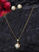 CLARA 925 Sterling Silver Real Pearl Aki Pendant Earring Chain Jewellery Set | Gold Rhodium Plated | Gift for Women & Girls