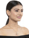 CLARA 925 Sterling Silver Pearl Asuka Pendant Earring Chain Jewellery Set | Gold Rhodium Plated, Swiss Zirconia | Gift for Women & Girls