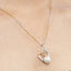 CLARA 925 Sterling Silver Pearl Asuka Pendant Earring Chain Jewellery Set | Gold Rhodium Plated, Swiss Zirconia | Gift for Women & Girls