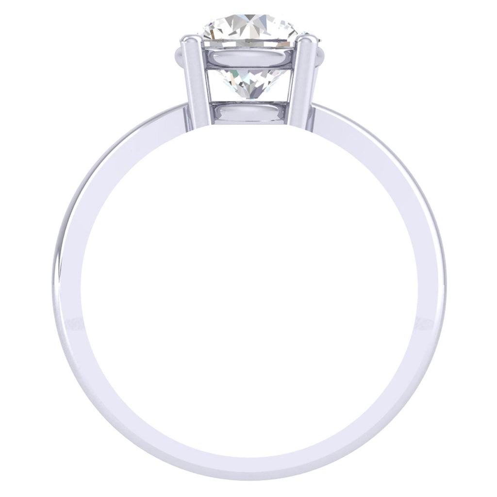 Clara 92.5 Sterling Silver White Gold Plated Round Brilliant Diamond Cut Zirconia Solitaire Ring For Women & Girls