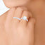 Clara 92.5 Sterling Silver Round Brilliant Solitaire Ring with Band Gift for Women & Girls