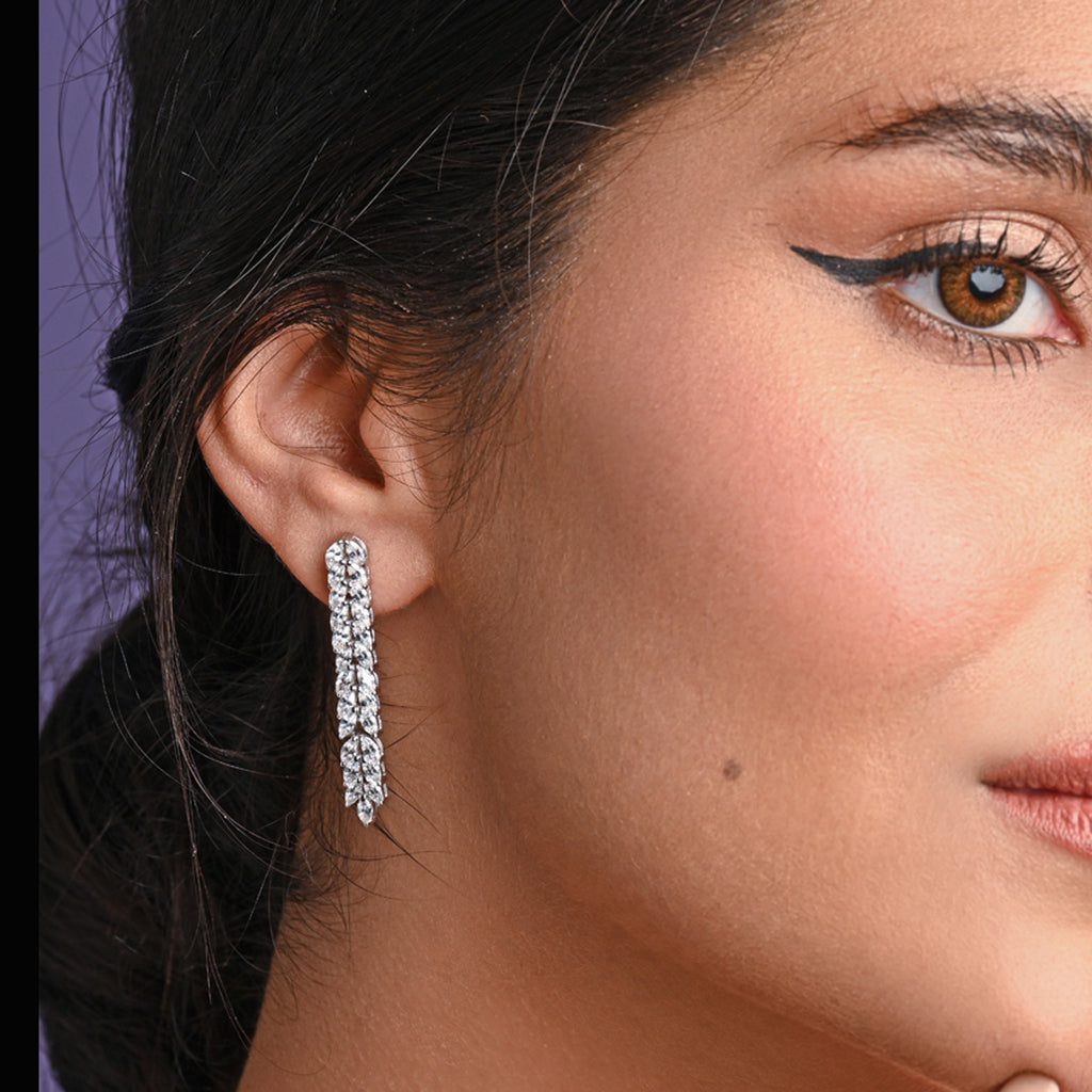 Clara 925 Sterling Silver Princess Dangler Earrings