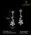 Clara 925 Sterling Silver Flower Dangler Earrings