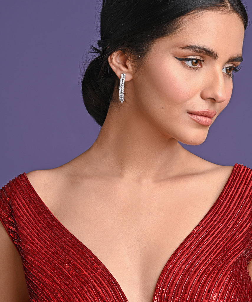 Clara 925 Sterling Silver Princess Dangler Earrings