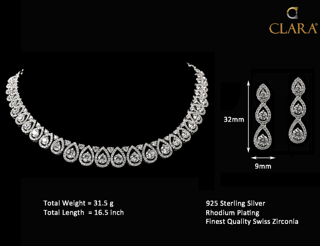 Clara 925 Sterling Silver Classic Necklace
