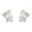 CLARA 925 Sterling Silver Swiss Zirconia Pear Earring With Screw Back Gift for Women and Girls