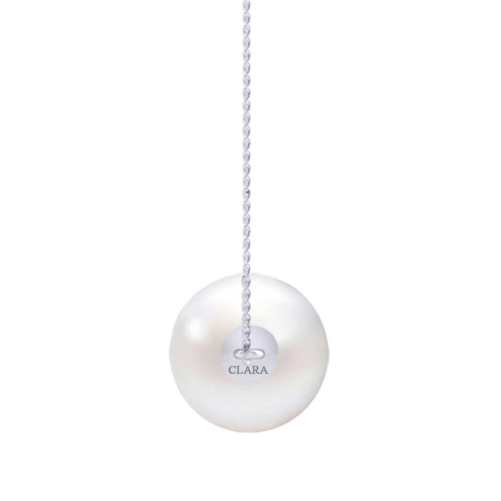 Clara 92.5 Sterling Silver Designer Real Pearl Pendant with Chain Gift for Women and Girls
