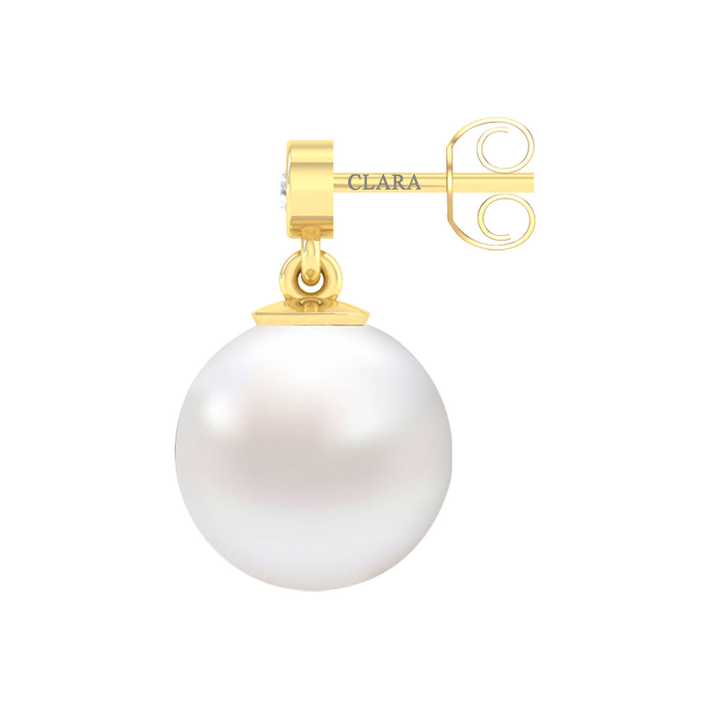 Clara 92.5 Sterling Silver Gold Plated Pearl Earrings Gift for Women and Girls