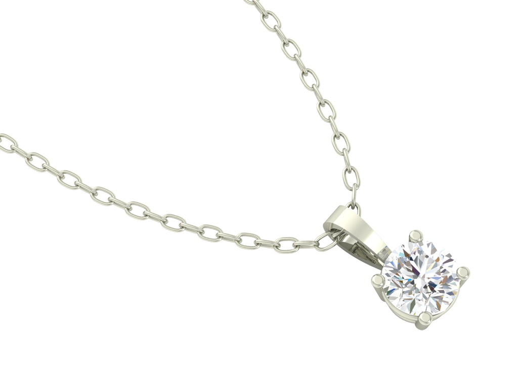 CLARA 925 Sterling Silver Rhodium Plated Round Pendant with Chain Gift for Women & Girls
