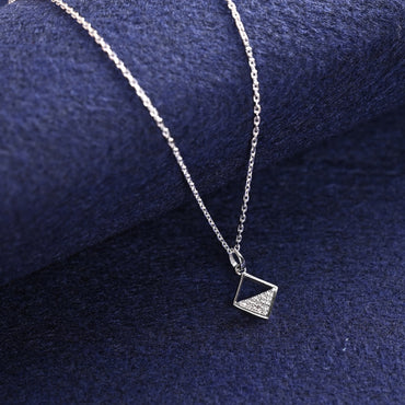 Silver Zeta Square Pendant Chain 