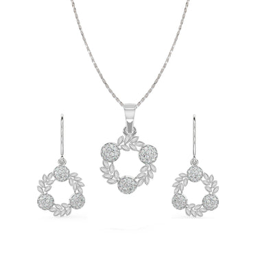CLARA 925 Sterling Silver Alma Pendant Earring Chain Jewellery Set 