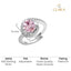 CLARA 925 Sterling Silver Size Adjustable Malin Pink Designer Solitaire Ring