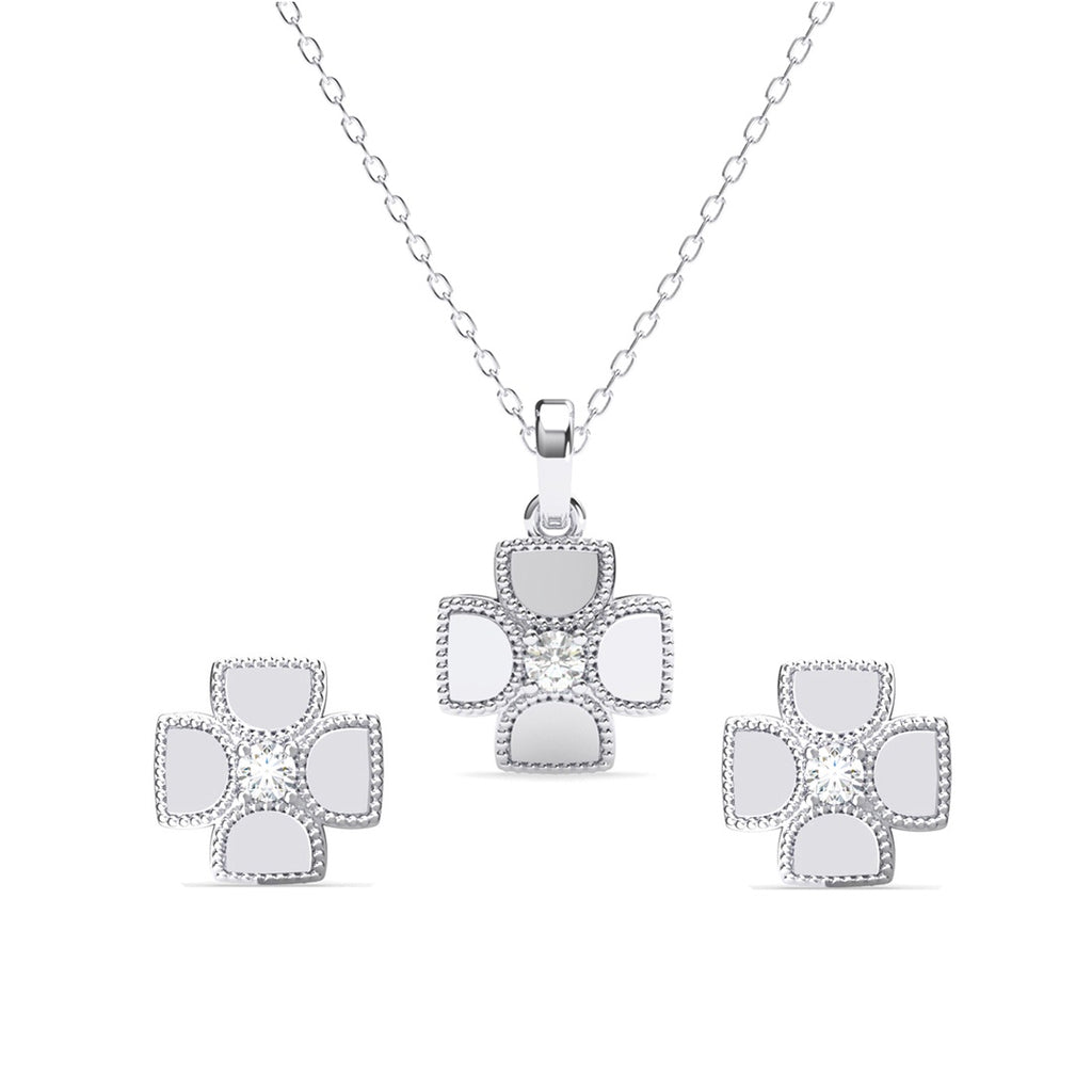 Silver Dainty Clover Jewellery Set 