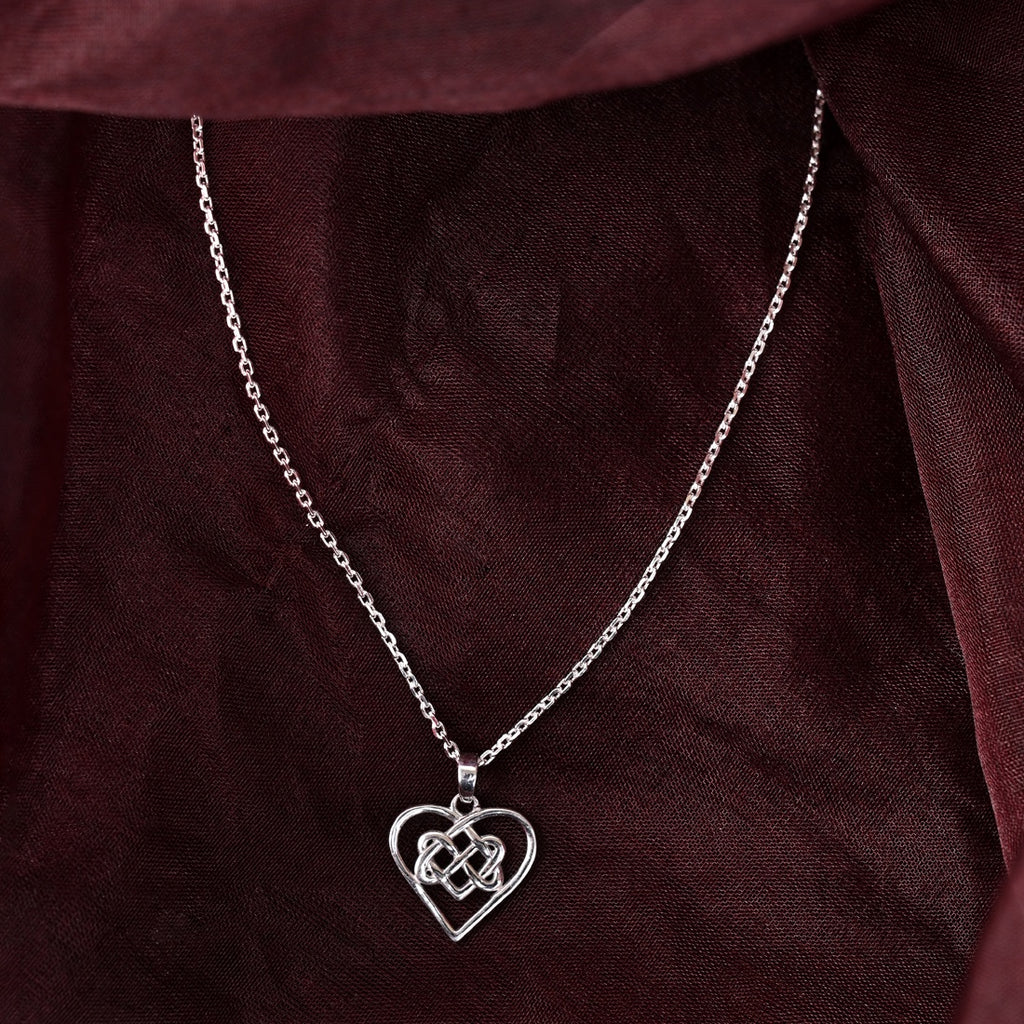 Silver Atiya Heart Pendant Chain Necklace