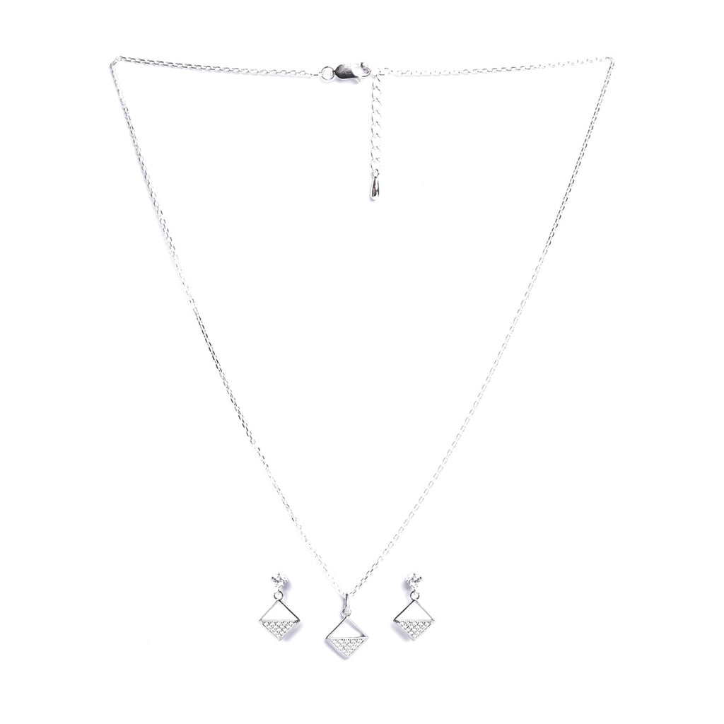 Silver Zeta Square Jewellery Set