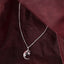 Silver Nadra Moon & Star Pendant Chain Necklace