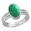 Certified Emerald Panna 4.8cts or 5.25ratti 92.5 Sterling Silver Adjustable Ring