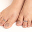 CLARA 925 Sterling Silver colorful Toe Rings Pair 