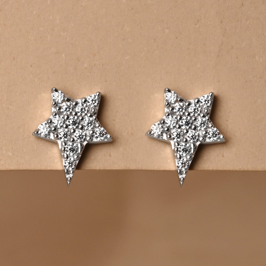 CLARA 925 Sterling Silver Star Studs Earrings  