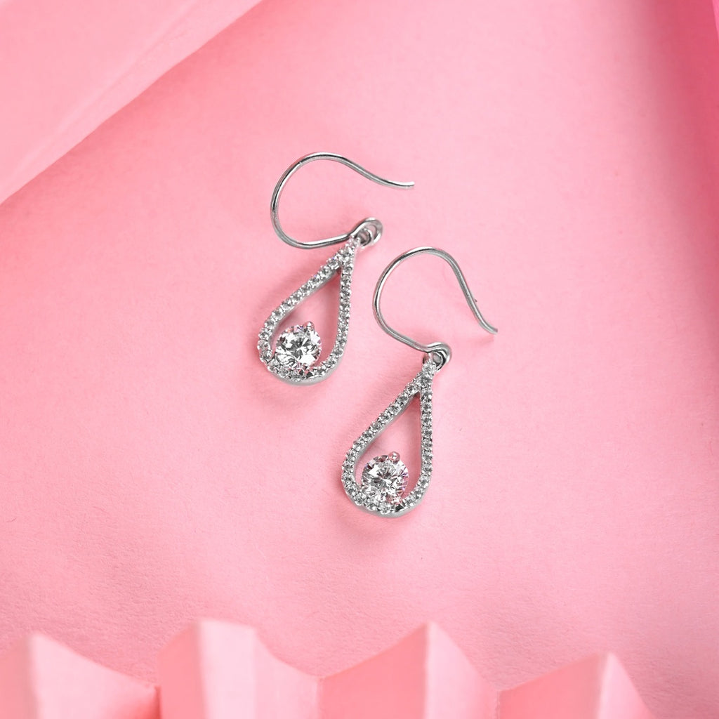 Silver Teardrop Dangler Earrings