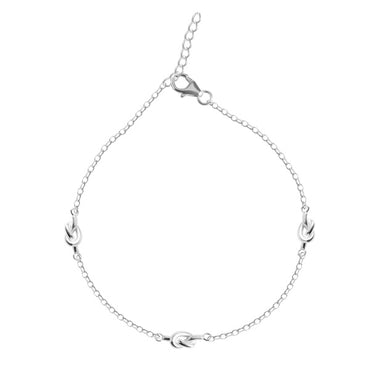 CLARA 925 Sterling Silver knot Anklet Payal ( Single ) Adjustable Chain Gift for Women and Girls