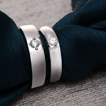 Silver Classic Couple Band