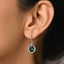 Silver Jino Green Solitaire Dangle Drop Earrings