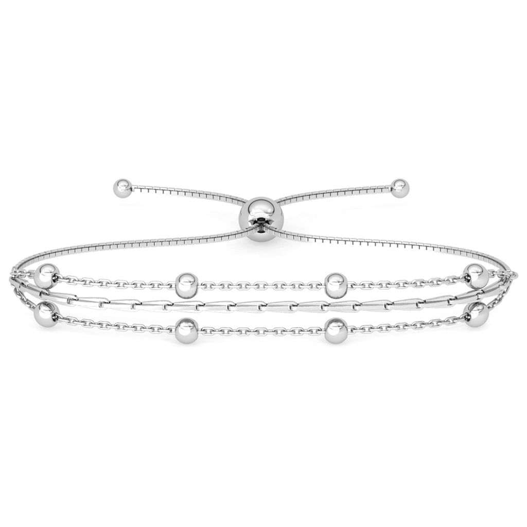 CLARA 925 Pure Silver Multi Chain Bracelet