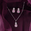 Silver Nera Pink Cushion Solitaire Jewellery Set