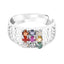 Clara 925 Sterling Silver Natural Certified Navratna Stone Nine gems Adjustable Ring for Men and Boys