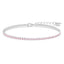 Silver Pink Slim Tennis 2mm Bracelet