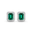 Silver Chloe Green Stud Earrings