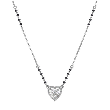 Silver Shanvika Heart Solitaire Mangalsutra