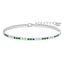 Silver Green Slim Tennis 2mm Bracelet