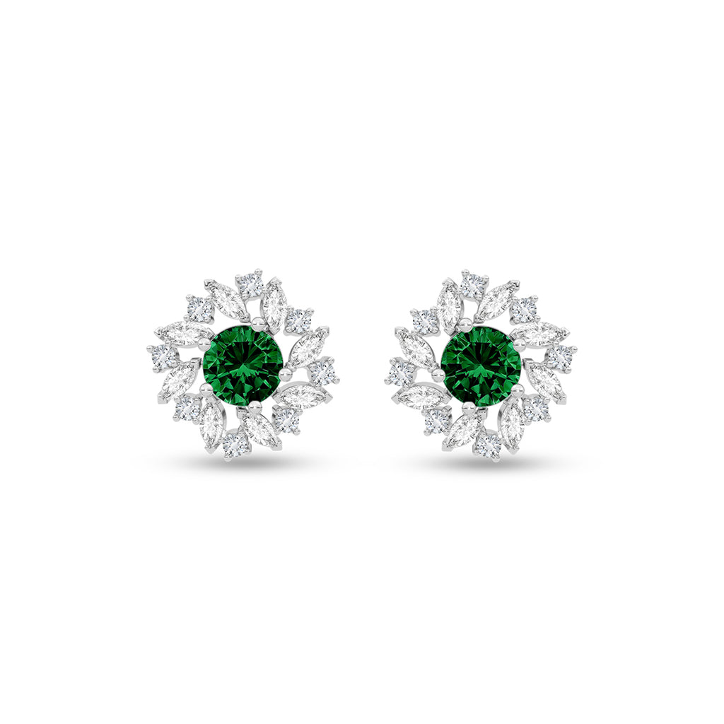 Silver Verde Stud Earrings