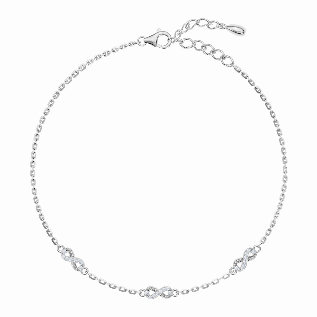 Silver Iyla Infinity Anklet Payal (Single)
