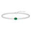 Silver Green Solitaire Double Chain Bracelet