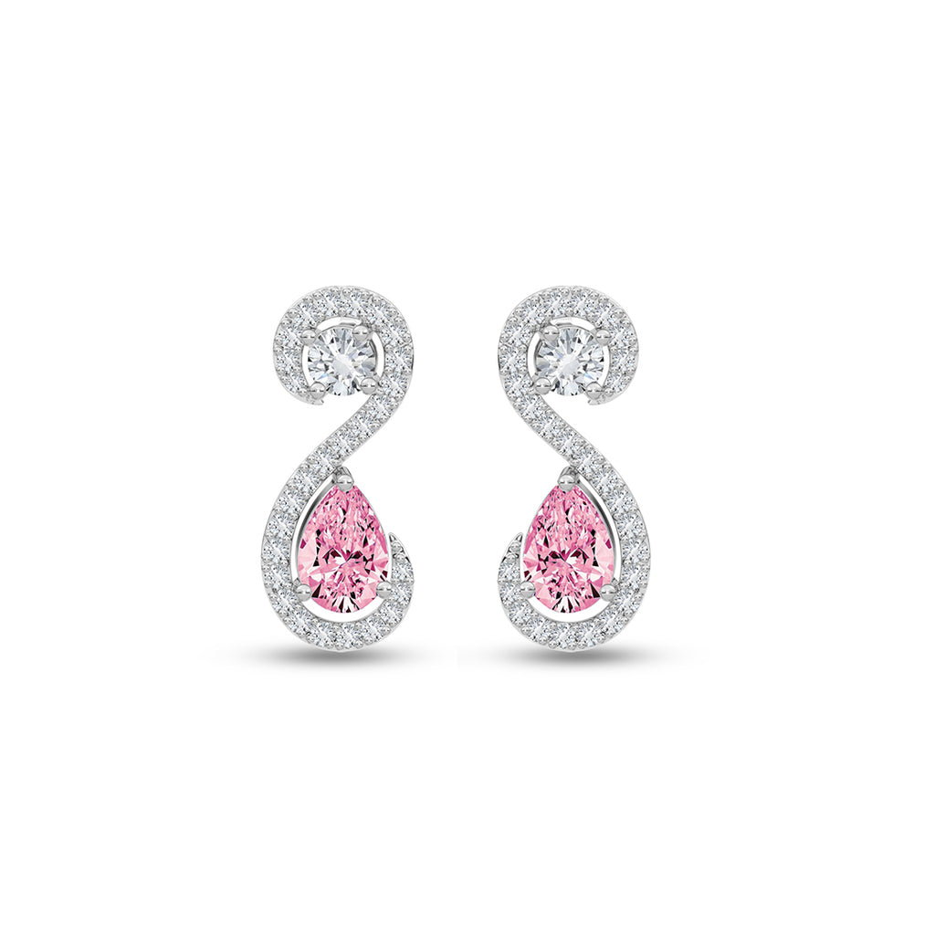 Silver Gioia Pink Earrings