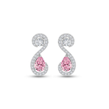 Silver Gioia Pink Earrings