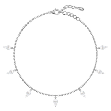 Silver Driti Pearl Anklet Payal (Single)
