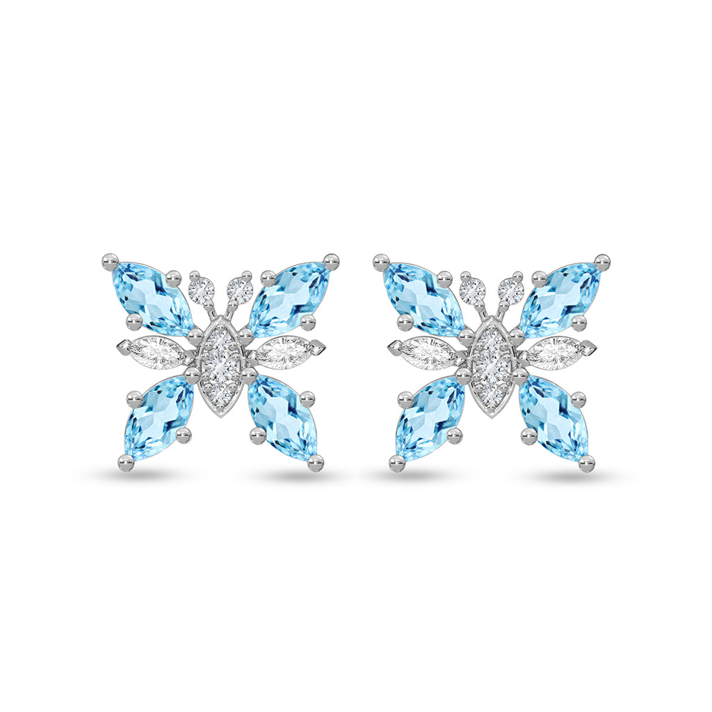 Silver Pia Butterfly Stud Earrings