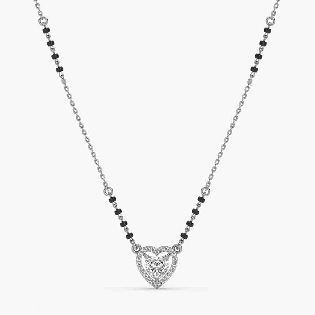 Silver Shanvika Heart Solitaire Mangalsutra