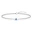 Silver Sky Blue Solitaire Double Chain Bracelet