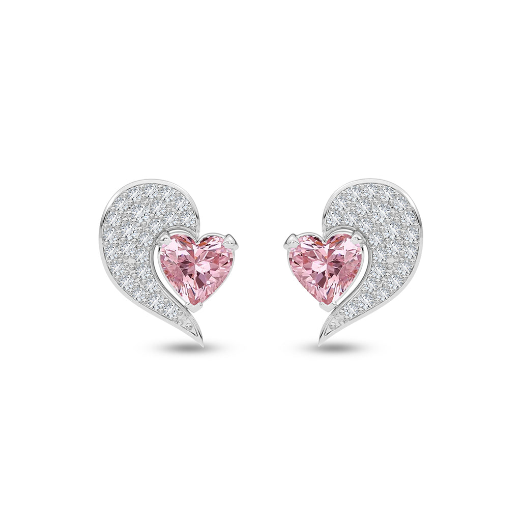 Silver Broken Heart Stud Earrings