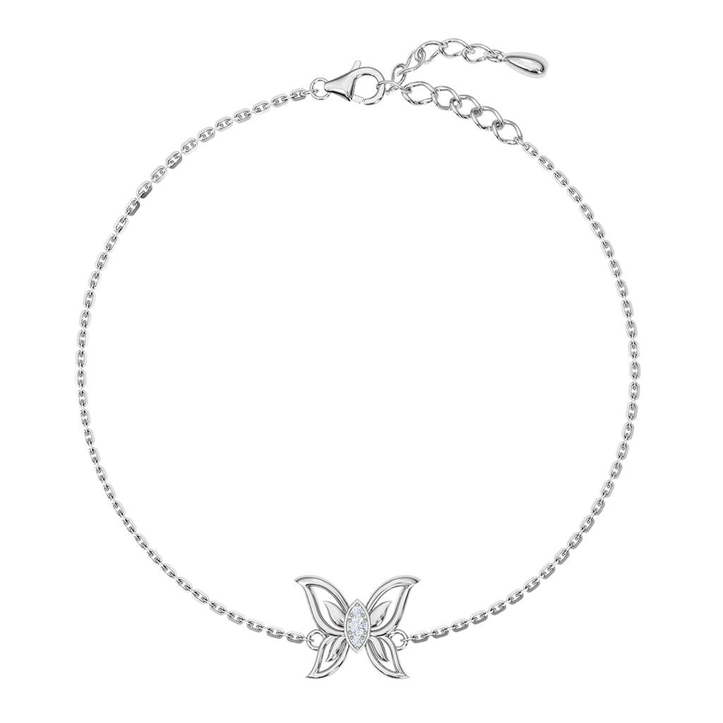 Silver Ela Butterfly Anklet Payal (Single)