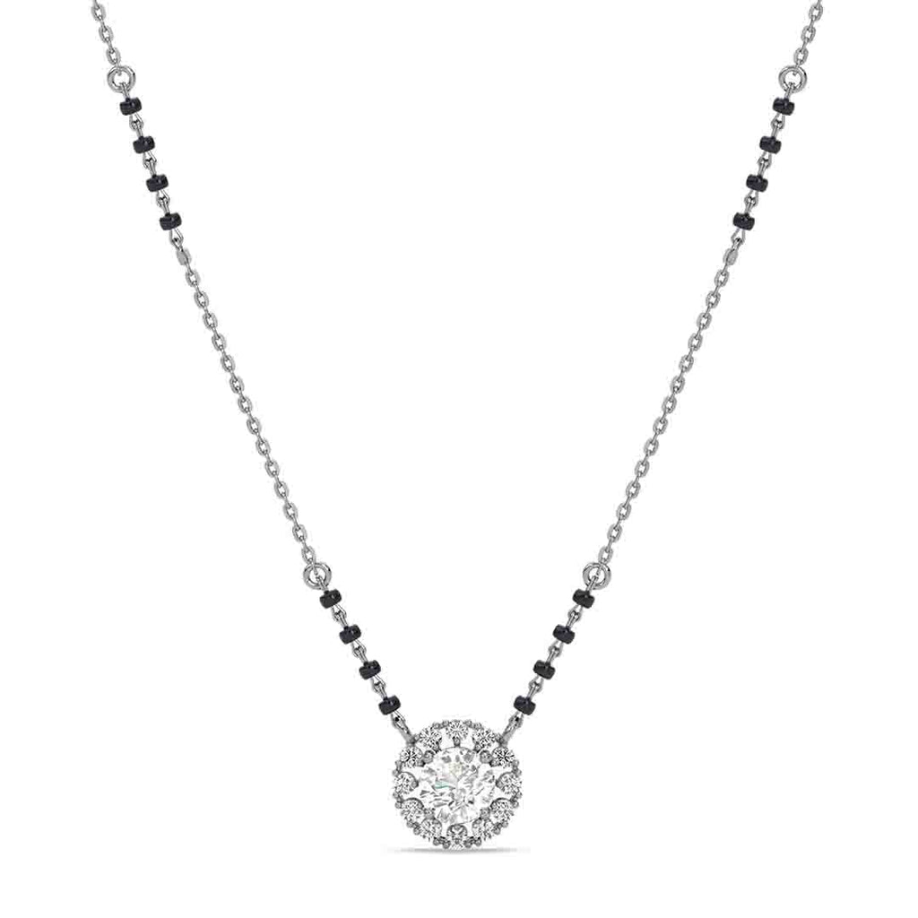 Silver Medha Round Solitaire Mangalsutra