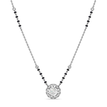 Silver Round Solitaire Mangalsutra
