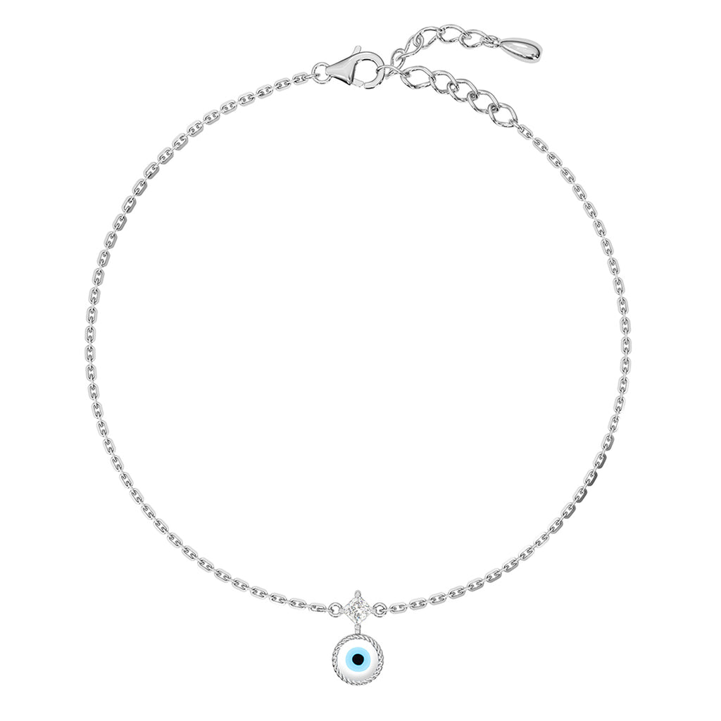 Silver Evil Eye Anklet Payal (Single)