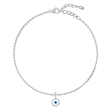 Silver Evil Eye Anklet Payal (Single)