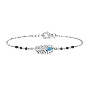 Silver Hiya Morpankh Mangalsutra Bracelet